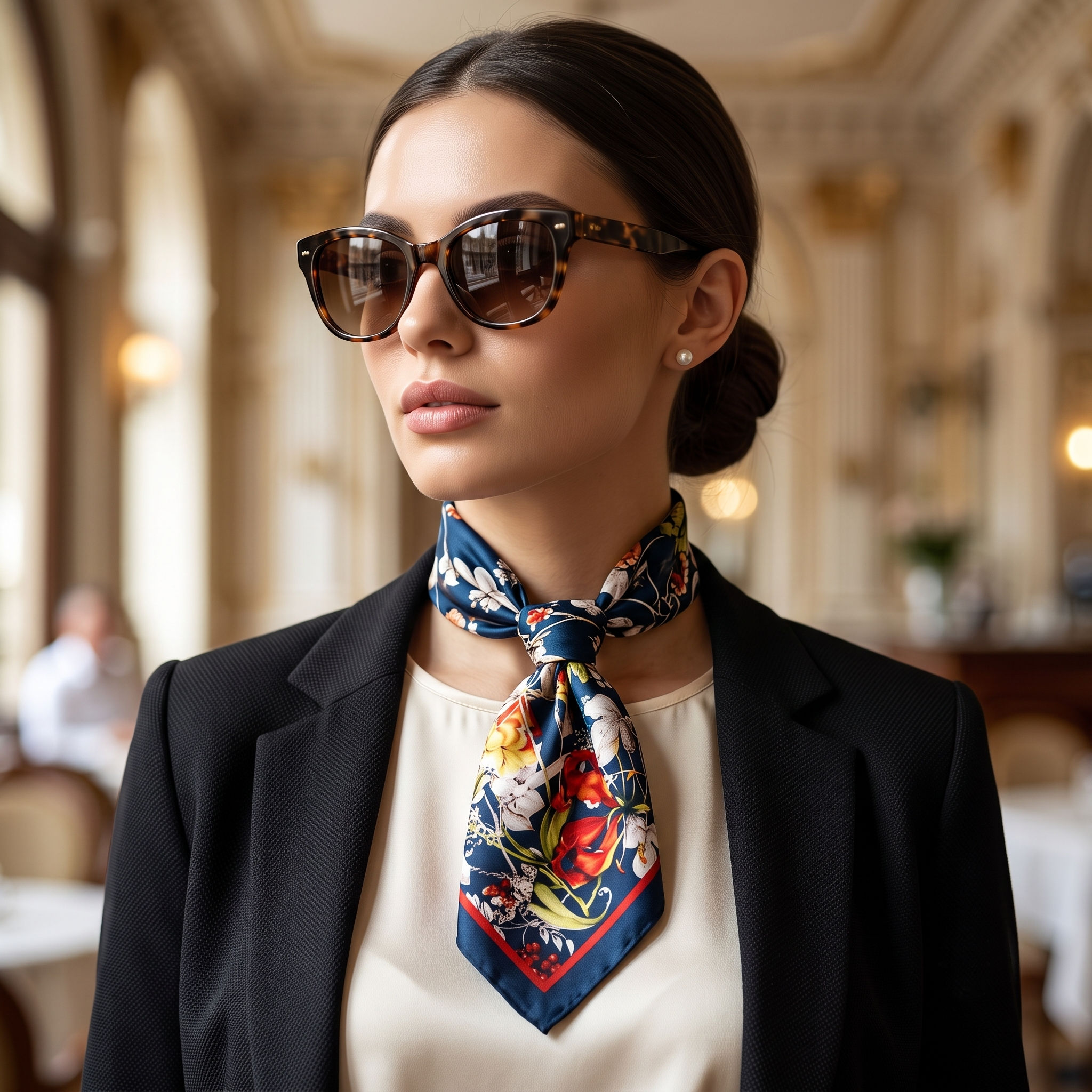 Floral Knight Silk Foulard